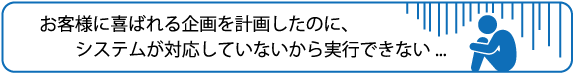 お客様に喜ばれる企画を計画したのに、システムが対応していないから実行できない...